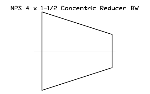 Vorschau des Symbols NPS 4 x 1-1/2 Concentric Reducer BW, Block FIT_B169_REDC_4X1.5