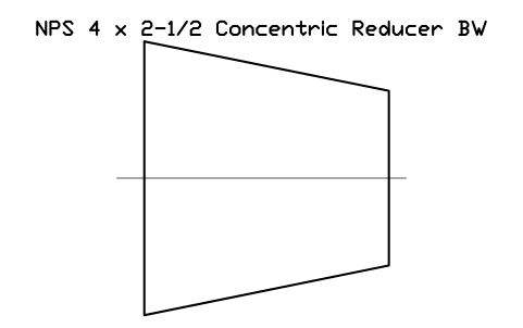 Vorschau des Symbols NPS 4 x 2-1/2 Concentric Reducer BW, Block FIT_B169_REDC_4X2.5
