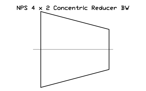 Vorschau des Symbols NPS 4 x 2 Concentric Reducer BW, Block FIT_B169_REDC_4X2