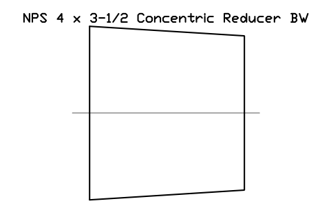 Vorschau des Symbols NPS 4 x 3-1/2 Concentric Reducer BW, Block FIT_B169_REDC_4X3.5