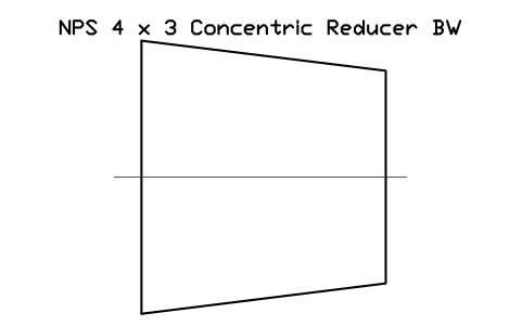 Vorschau des Symbols NPS 4 x 3 Concentric Reducer BW, Block FIT_B169_REDC_4X3