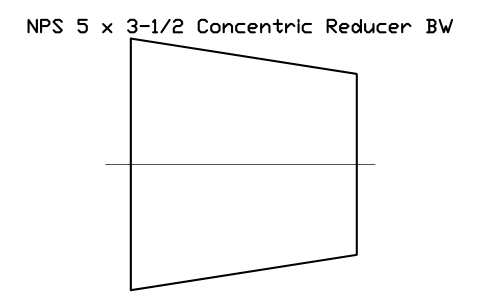 Vorschau des Symbols NPS 5 x 3-1/2 Concentric Reducer BW, Block FIT_B169_REDC_5X3.5