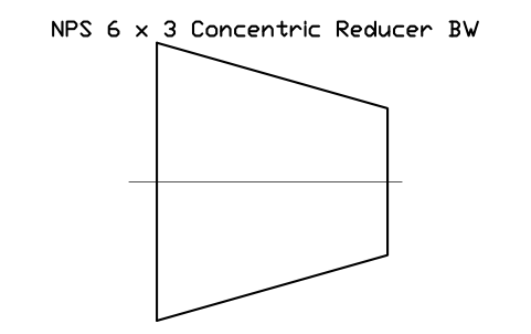 Vorschau des Symbols NPS 6 x 3 Concentric Reducer BW, Block FIT_B169_REDC_6X3