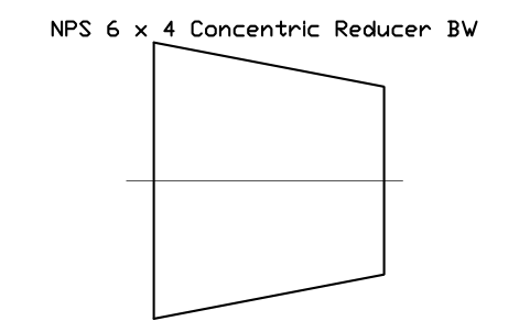Vorschau des Symbols NPS 6 x 4 Concentric Reducer BW, Block FIT_B169_REDC_6X4