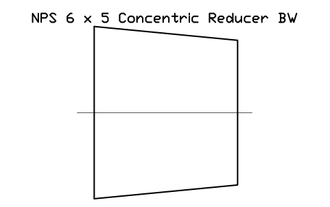 Vorschau des Symbols NPS 6 x 5 Concentric Reducer BW, Block FIT_B169_REDC_6X5