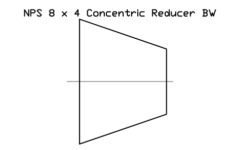 Vorschau des Symbols NPS 8 x 4 Concentric Reducer BW, Block FIT_B169_REDC_8X4