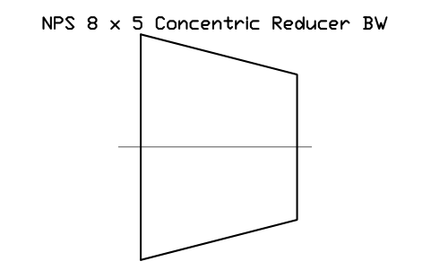 Vorschau des Symbols NPS 8 x 5 Concentric Reducer BW, Block FIT_B169_REDC_8X5