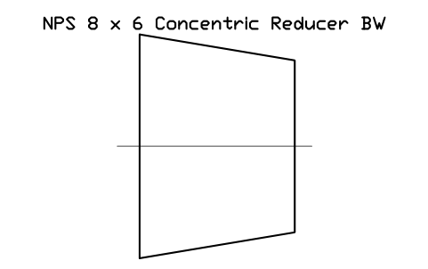 Vorschau des Symbols NPS 8 x 6 Concentric Reducer BW, Block FIT_B169_REDC_8X6