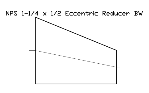 Vorschau des Symbols NPS 1-1/4 x 1/2 Eccentric Reducer BW, Block FIT_B169_REDE_1.25X0.5