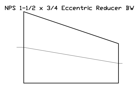 Vorschau des Symbols NPS 1-1/2 x 3/4 Eccentric Reducer BW, Block FIT_B169_REDE_1.5X0.75