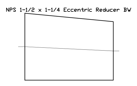 Vorschau des Symbols NPS 1-1/2 x 1-1/4 Eccentric Reducer BW, Block FIT_B169_REDE_1.5X1.25