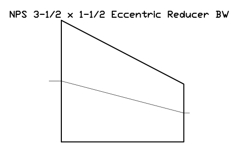Vorschau des Symbols NPS 3-1/2 x 1-1/2 Eccentric Reducer BW, Block FIT_B169_REDE_3.5X1.5