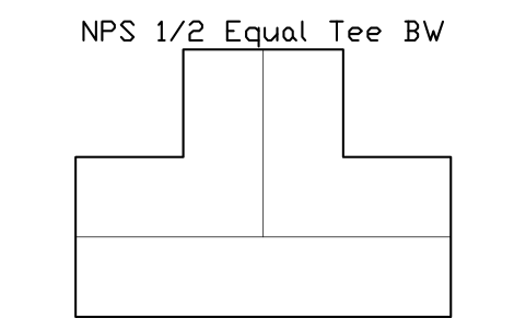 Vorschau des Symbols NPS 1/2 Equal Tee BW, Block FIT_B169_TEE_0.5