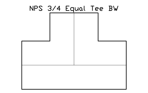 Vorschau des Symbols NPS 3/4 Equal Tee BW, Block FIT_B169_TEE_0.75