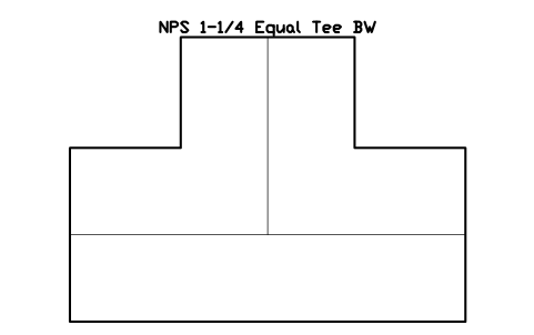 Vorschau des Symbols NPS 1-1/4 Equal Tee BW, Block FIT_B169_TEE_1.25