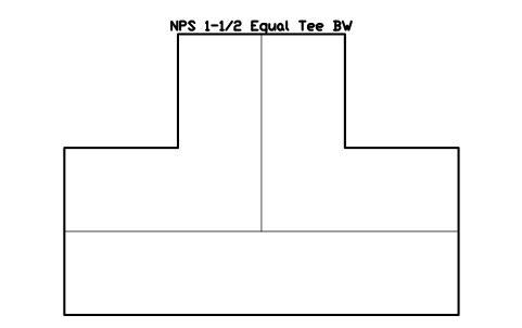 Vorschau des Symbols NPS 1-1/2 Equal Tee BW, Block FIT_B169_TEE_1.5
