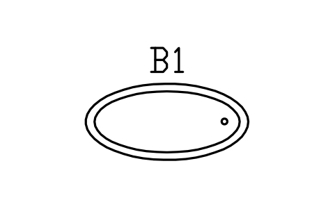 Vorschau des Symbols Bathtub, freestanding oval, Block ARCH_BATH_OVAL