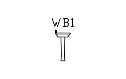 Vorschau des Symbols Wash basin, pedestal, side view, Block ARCH_ELEV_BASIN_PED_SIDE