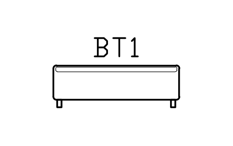 Vorschau des Symbols Bathtub 1700, front view, Block ARCH_ELEV_BATH_FRONT