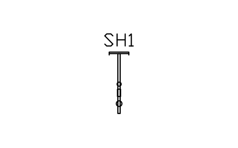 Vorschau des Symbols Shower column, front view, Block ARCH_ELEV_SHOWER_COLUMN