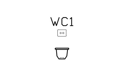 Vorschau des Symbols WC, wall-hung, front view, Block ARCH_ELEV_WC_HUNG_FRONT
