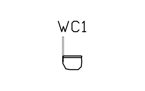 Vorschau des Symbols WC, wall-hung, side view, Block ARCH_ELEV_WC_HUNG_SIDE