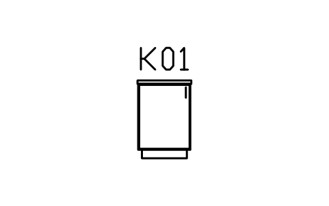 Vorschau des Symbols Base cabinet 600, one door, Block ARCH_KITEL_BASE600