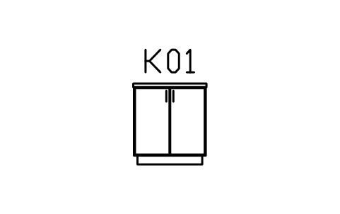 Vorschau des Symbols Base cabinet 800, two doors, Block ARCH_KITEL_BASE800