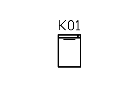 Vorschau des Symbols Dishwasher 600, front view, Block ARCH_KITEL_DISHWASHER