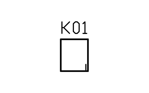 Vorschau des Symbols Wall cabinet 600, one door, Block ARCH_KITEL_WALL600