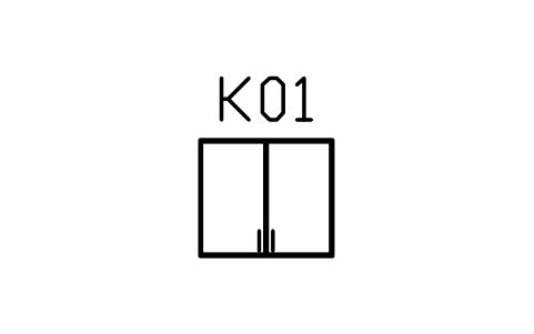 Vorschau des Symbols Wall cabinet 800, two doors, Block ARCH_KITEL_WALL800