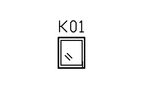 Vorschau des Symbols Wall cabinet 600, glazed door, Block ARCH_KITEL_WALL_GLASS
