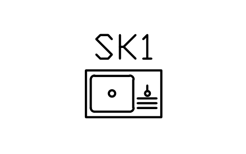 Vorschau des Symbols Kitchen sink, single bowl, Block ARCH_SINK_SINGLE