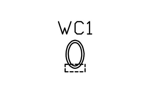 Vorschau des Symbols WC, wall-hung, Block ARCH_WC_WALLHUNG