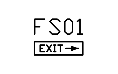 Anteprima del simbolo Exit sign, arrow right, blocco BEP_EXIT_SIGN_RIGHT