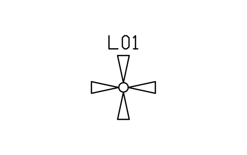 Anteprima del simbolo Ceiling fan, blocco BEP_FAN_CEILING