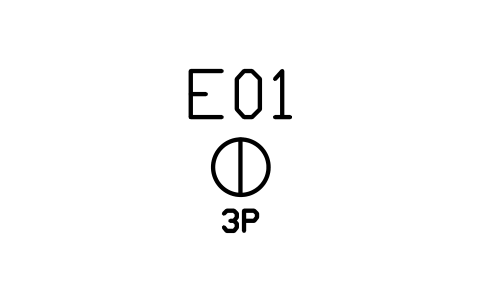 Anteprima del simbolo Socket outlet, three-phase, blocco BEP_SOCKET_3PH