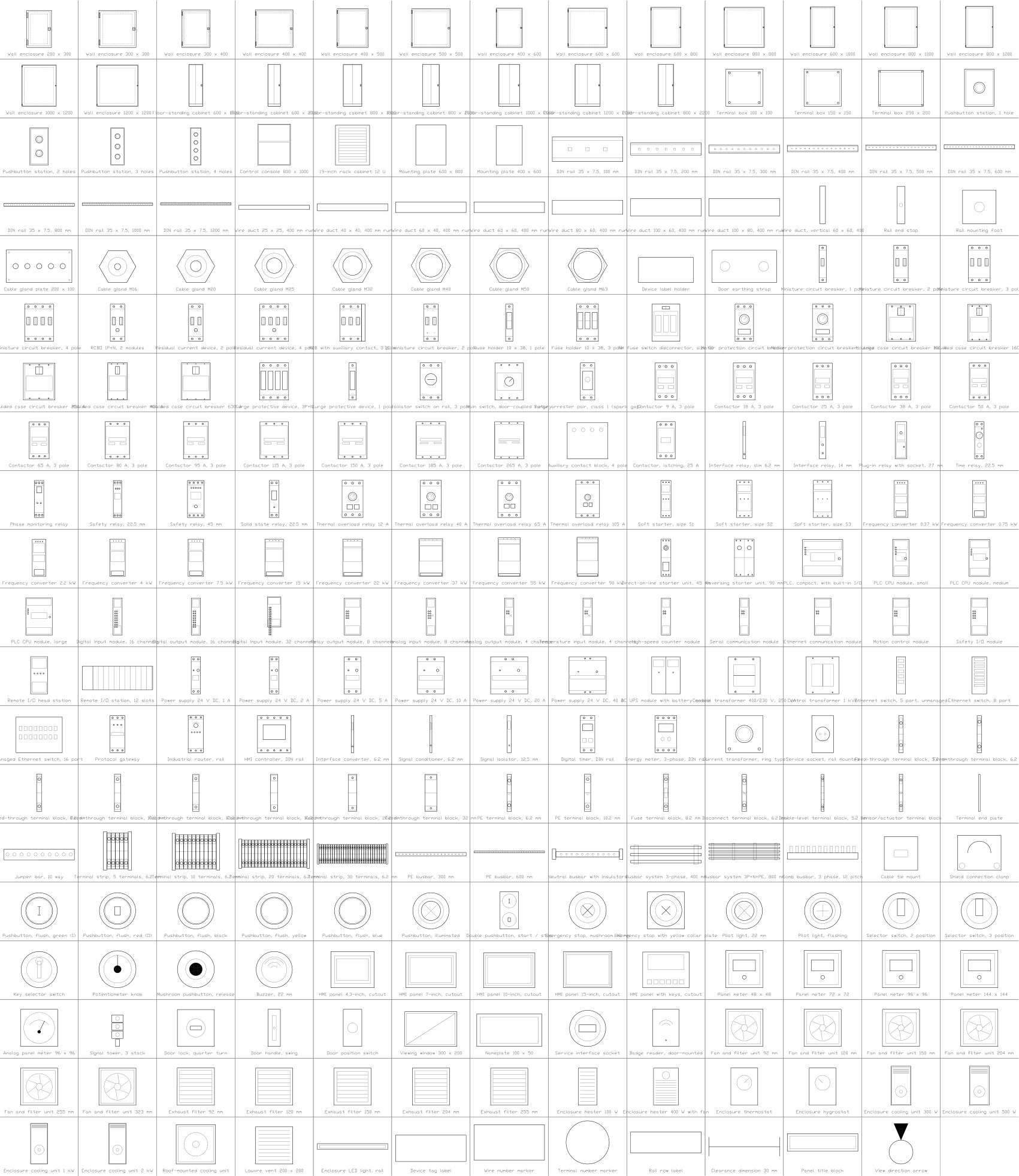 Free control panel layout blocks for AutoCAD (DWG) · CADXChange