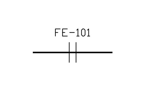 Orifice plate in line 심볼 미리보기, 블록 IS3_ORIFICE_RUN