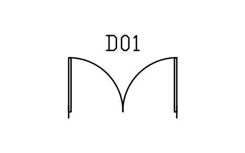 Vorschau des Symbols Door, double swing, Block ARCH_DOOR_DOUBLE