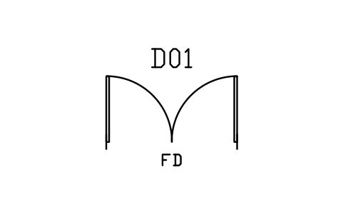 Vorschau des Symbols Door, double leaf, fire-rated, Block ARCH_DOOR_DOUBLE_FIRE