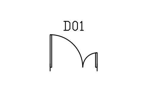 Vorschau des Symbols Door, double leaf, unequal, Block ARCH_DOOR_UNEQUAL