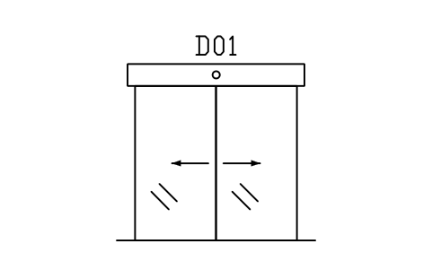 Vorschau des Symbols Door elevation, automatic sliding, Block ARCH_ELEV_DOOR_AUTO