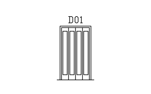 Vorschau des Symbols Door elevation, bi-fold, Block ARCH_ELEV_DOOR_BIFOLD