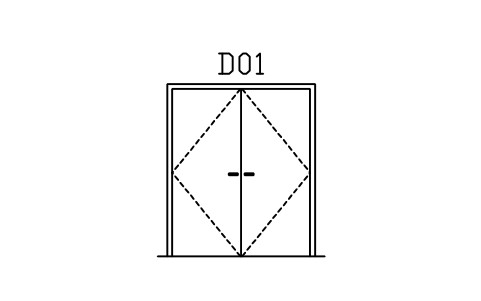 Vorschau des Symbols Door elevation, double flush, Block ARCH_ELEV_DOOR_DOUBLE