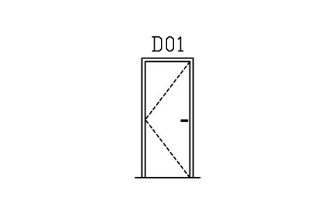 Vorschau des Symbols Door elevation, flush, Block ARCH_ELEV_DOOR_FLUSH