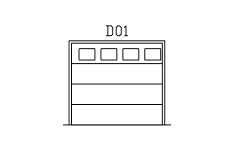 Vorschau des Symbols Door elevation, sectional garage, Block ARCH_ELEV_DOOR_GARAGE