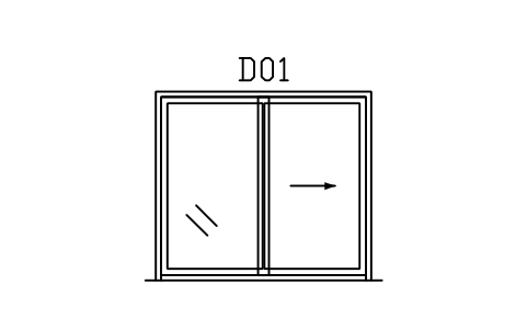 Vorschau des Symbols Door elevation, patio sliding, Block ARCH_ELEV_DOOR_PATIO