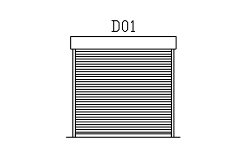 Vorschau des Symbols Door elevation, roller shutter, Block ARCH_ELEV_DOOR_SHUTTER