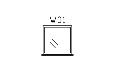 Vorschau des Symbols Window elevation, fixed, Block ARCH_ELEV_WIN_FIXED
